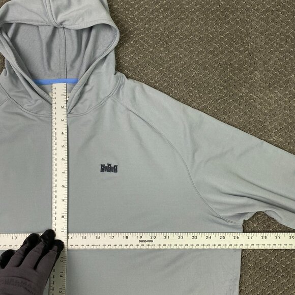 Peter Millar Performance Hoodie Men's XL Gray golf Athletic Athleisure Stretch - Picture 7 of 9